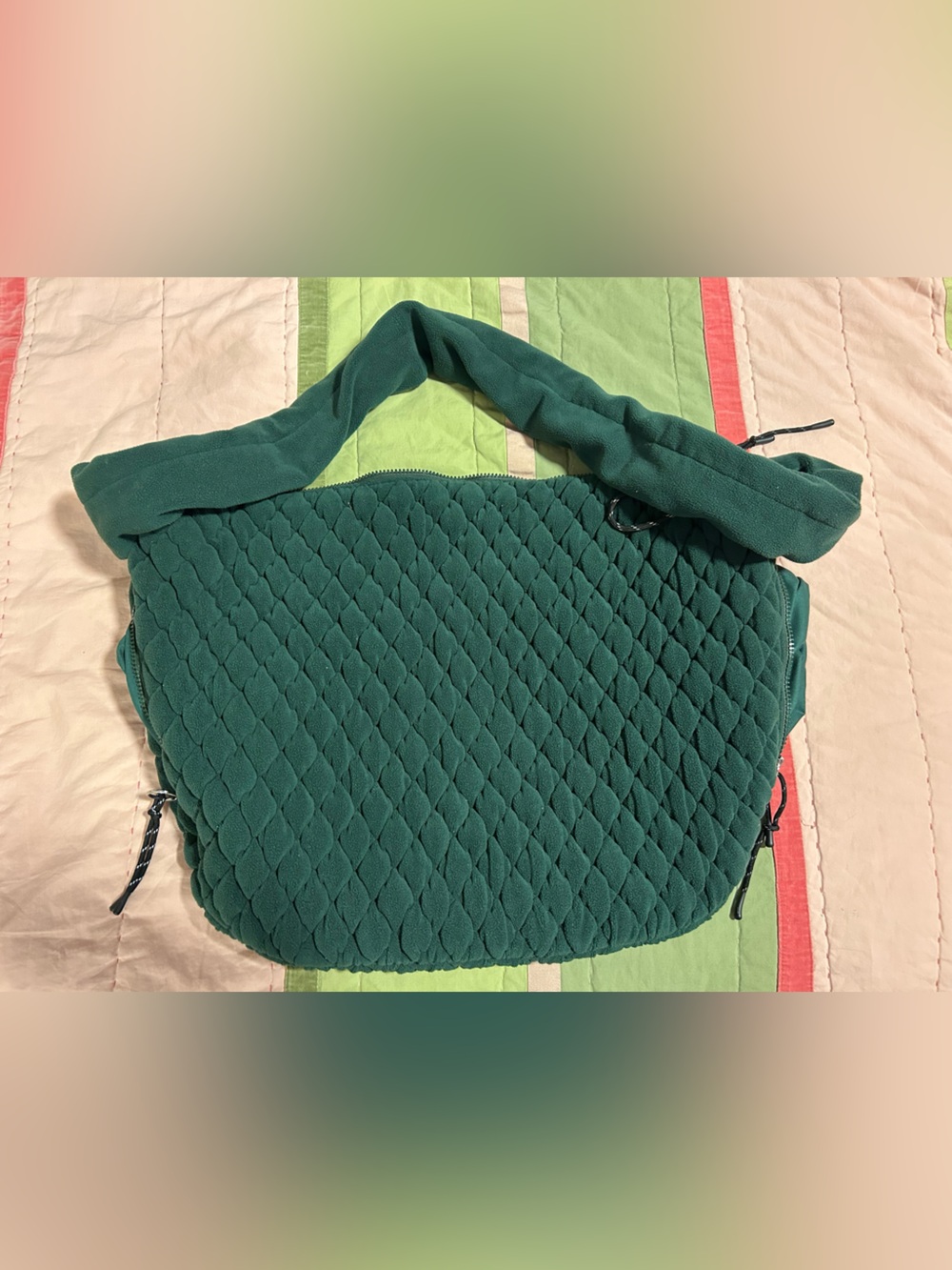 Free People Quilted Deep Green Shoulder Bag